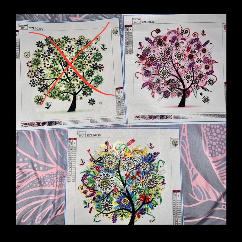 Set of 3 Tree Diamond Paintings
